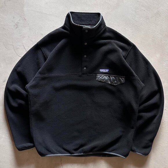 patagonia black synchilla fleece pullover - Picture 1 of 4